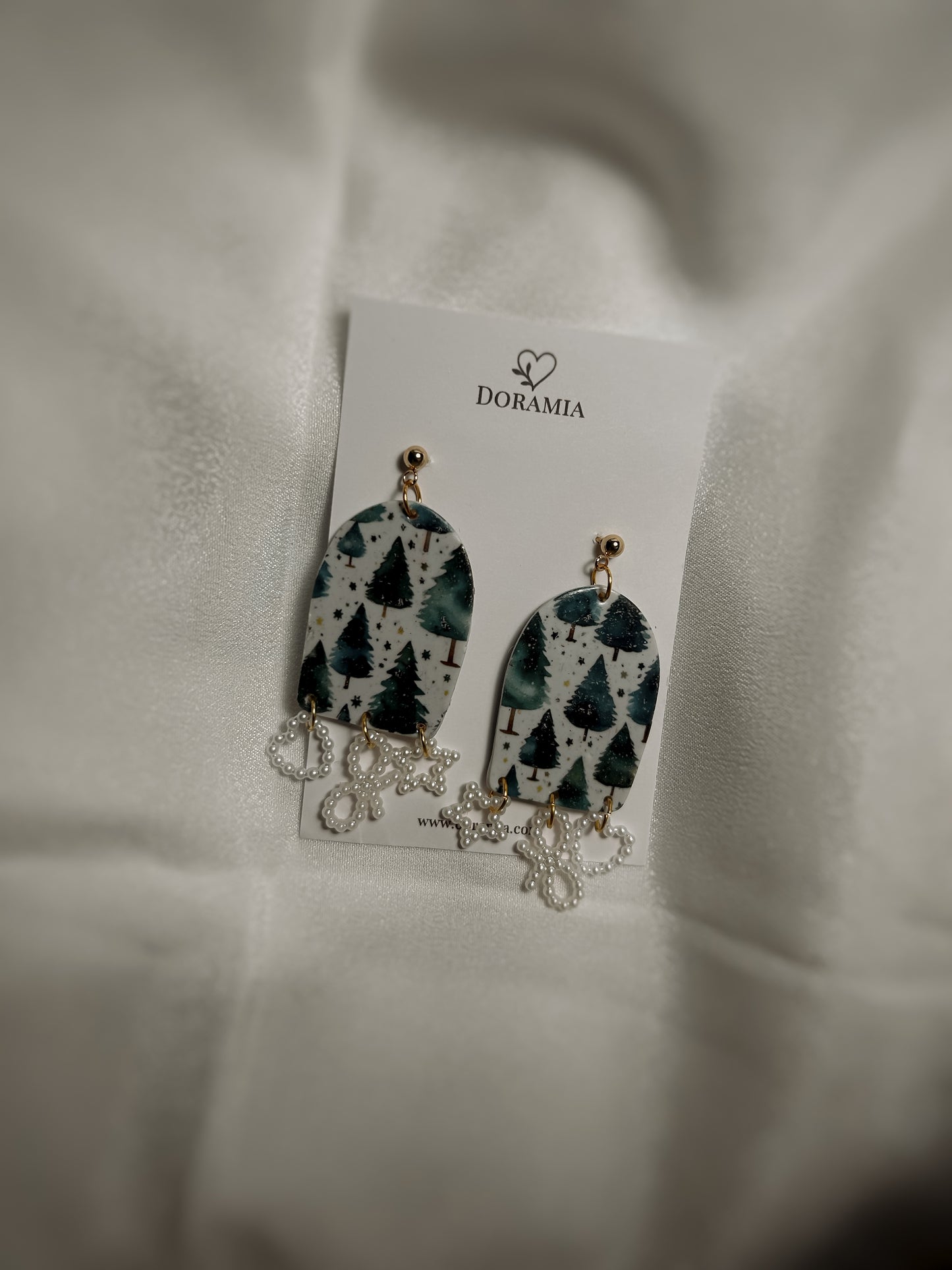 Cercei braduți din lut polimeric lucrați manual