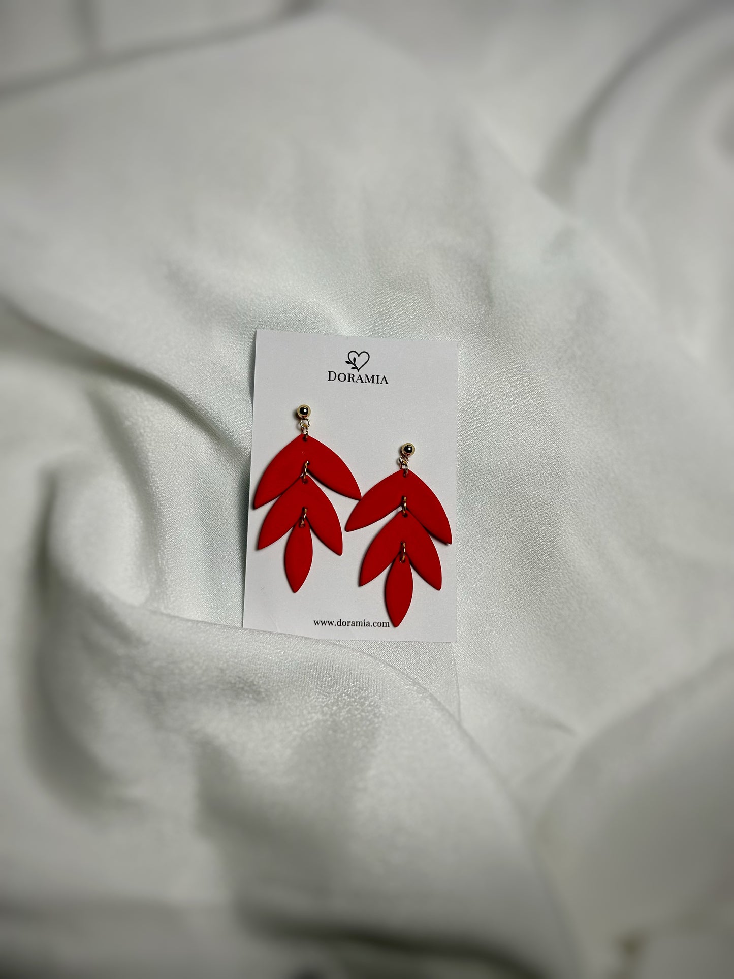 Cercei picături din lut polimeric lucrați manual