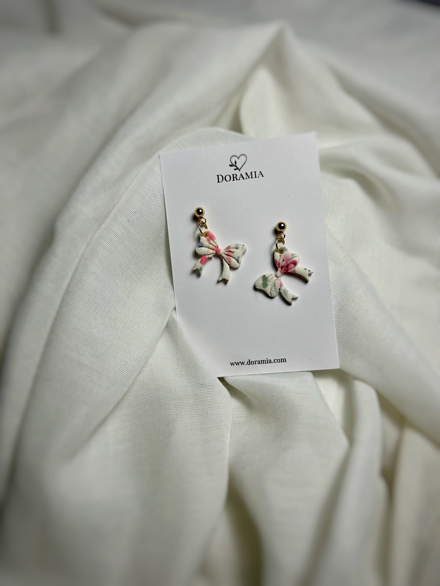 Cercei fundiță din lut polimeric lucrați manual