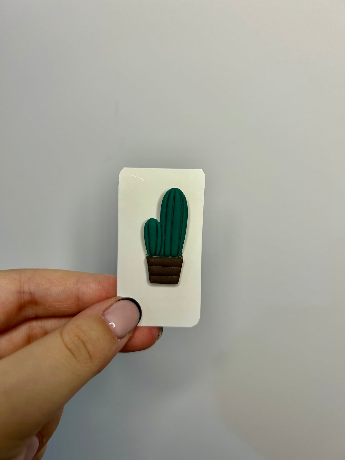 Pin cactus din lut polimeric lucrat manual