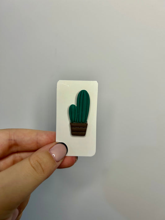 Pin cactus din lut polimeric lucrat manual