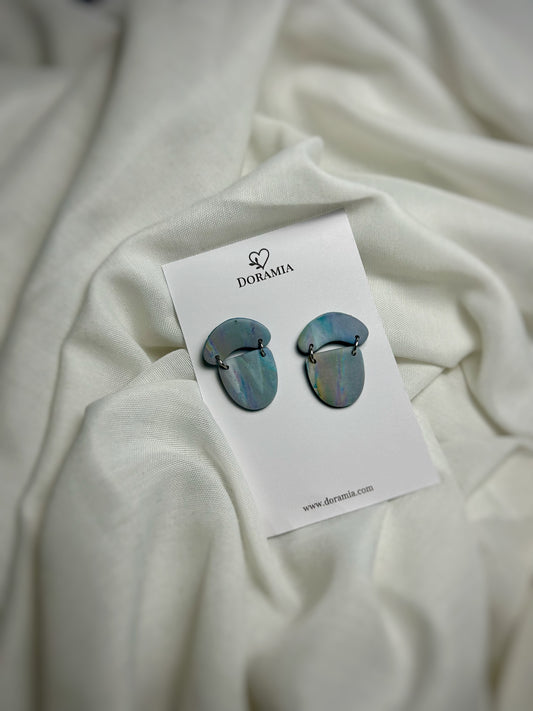 Cercei șir geometric 3 din lut polimeric lucrați manual