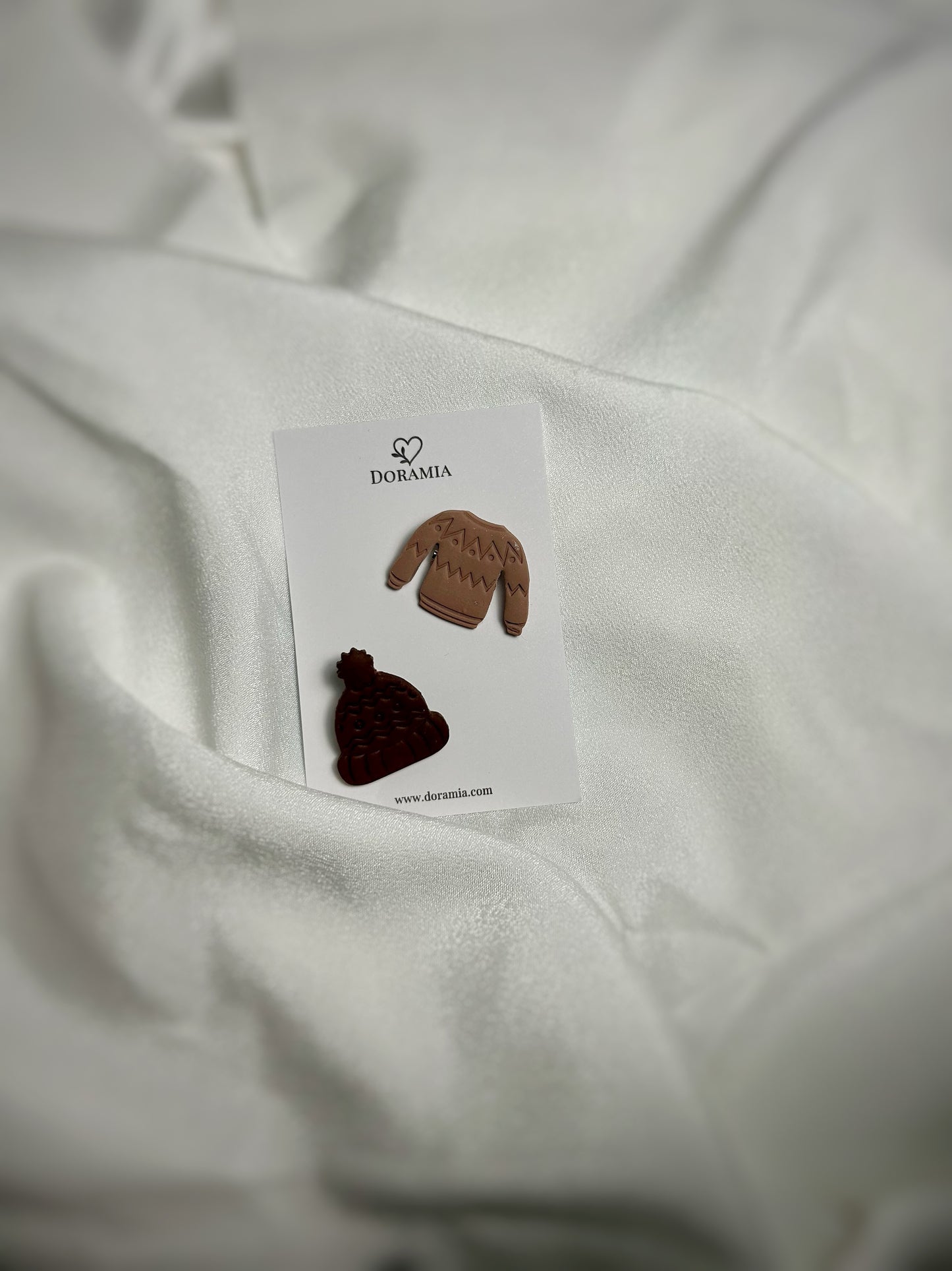 Set broșe iarnă din lut polimeric lucrate manual