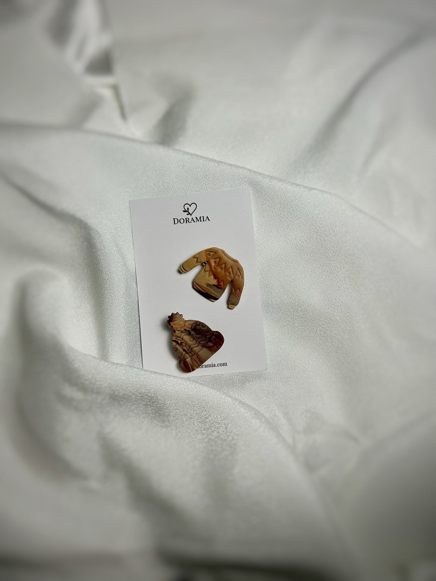 Set broșe iarnă din lut polimeric lucrate manual