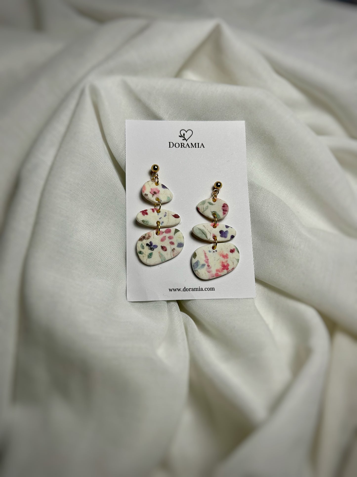 Cercei șir geometric 5 din lut polimeric lucrați manual