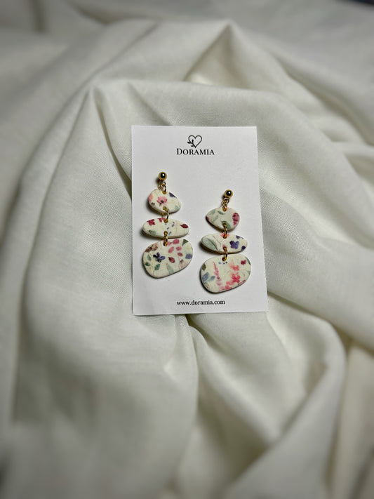 Cercei șir geometric 5 din lut polimeric lucrați manual