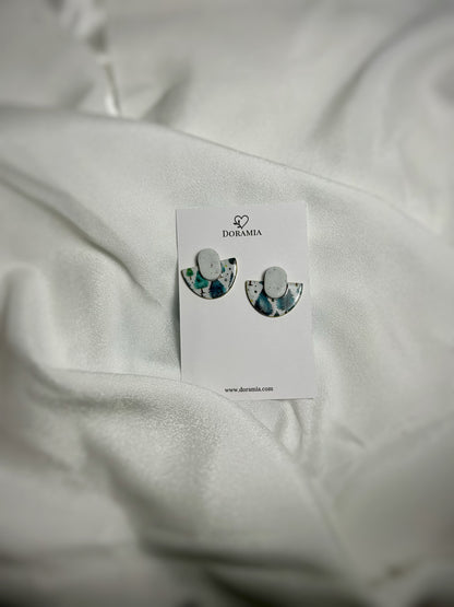 Cercei mini iarnă din lut polimeric lucrați manual