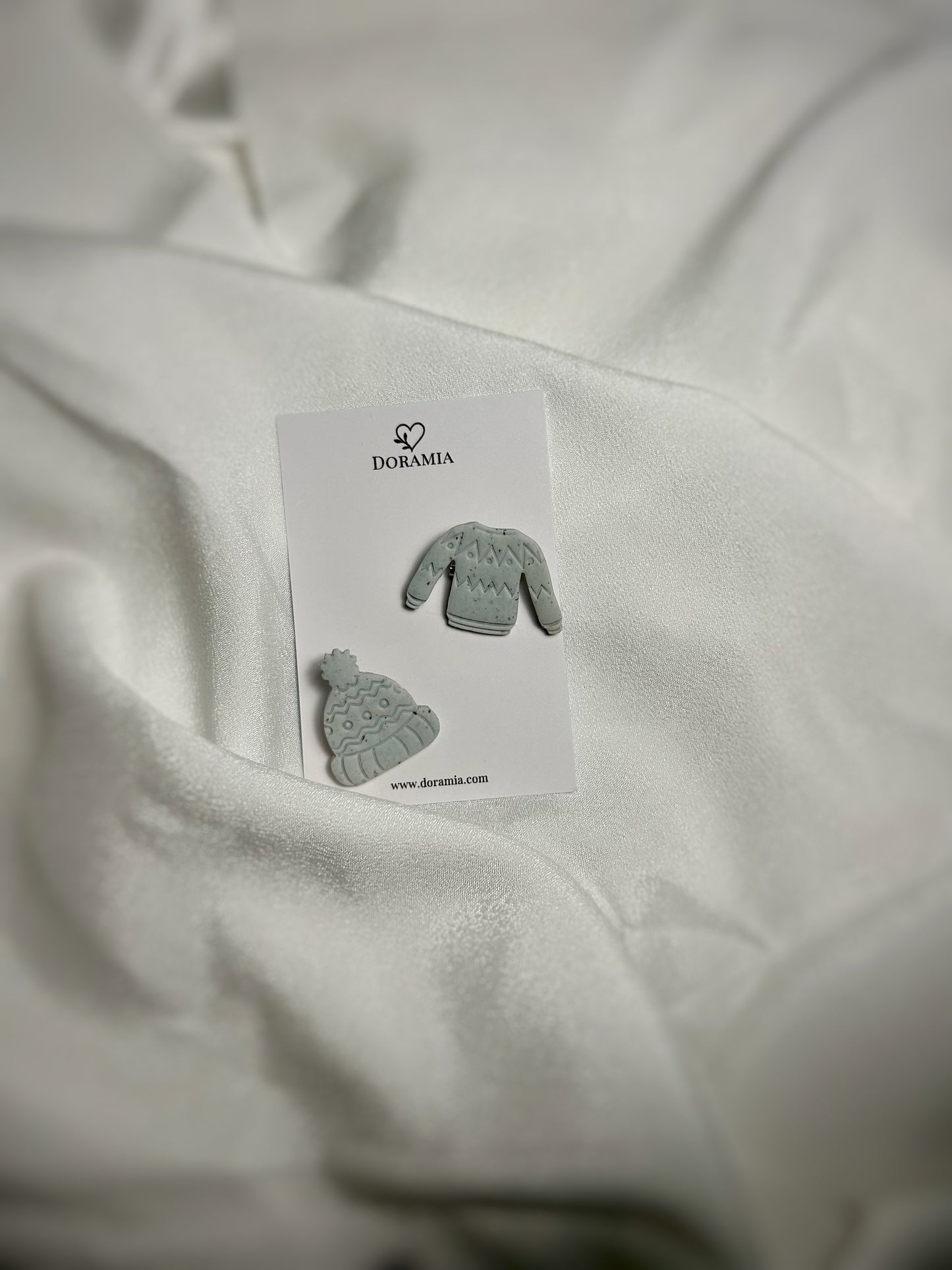 Set broșe iarnă din lut polimeric lucrate manual