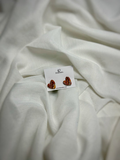 Cercei mini inimioară din lut polimeric lucrați manual