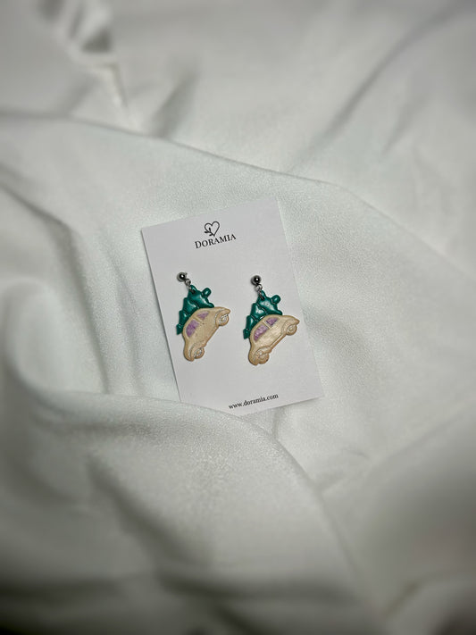 Cercei mașina din lut polimeric lucrați manual