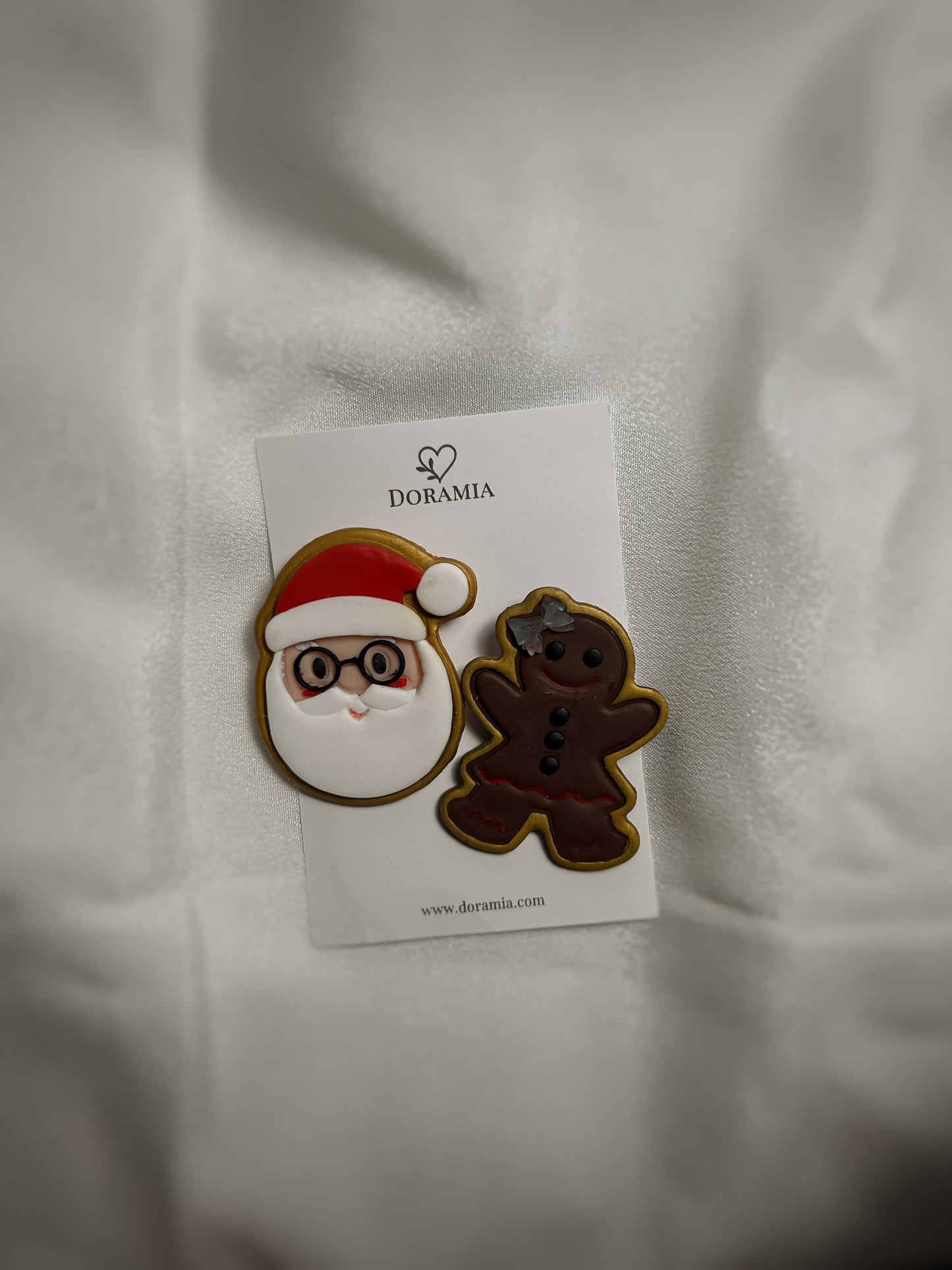 Set broșe Craciun din lut polimeric lucrate manual