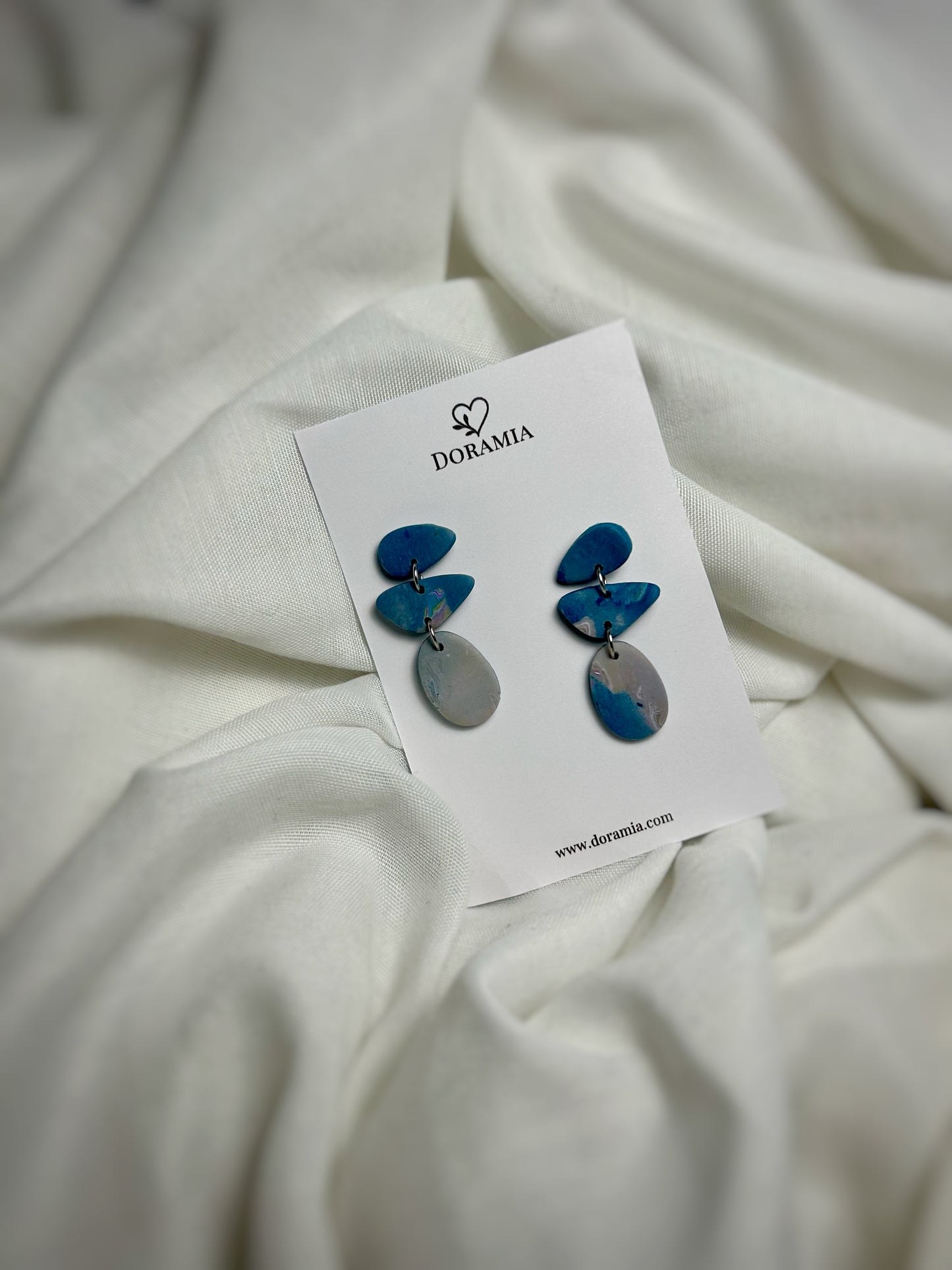 Cercei șir geometric 2 din lut polimeric lucrați manual