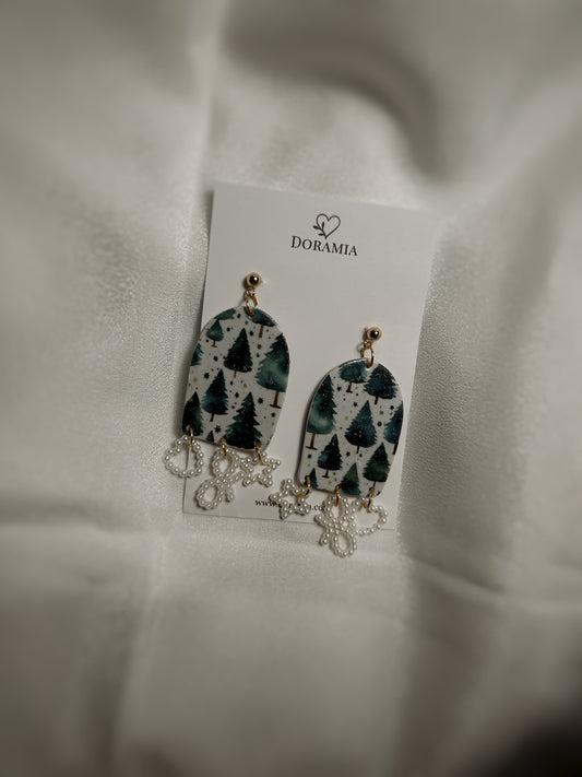 Cercei braduți din lut polimeric lucrați manual