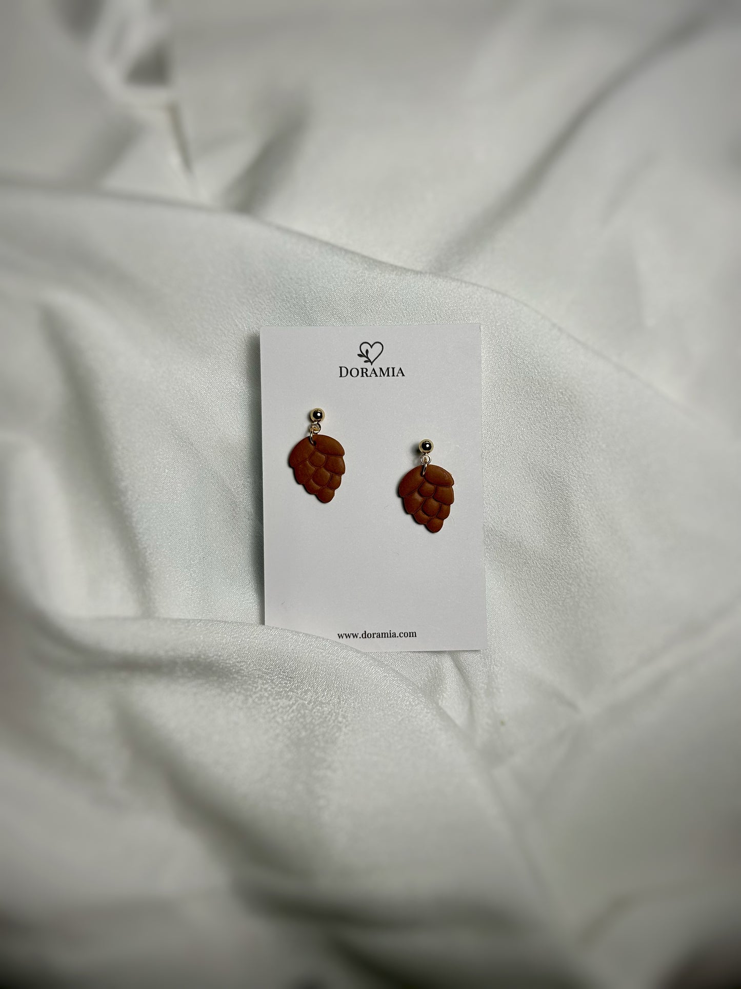 Cercei ghindă din lut polimeric lucrați manual