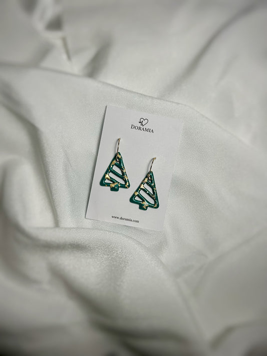 Cercei brad din lut polimeric lucrați manual