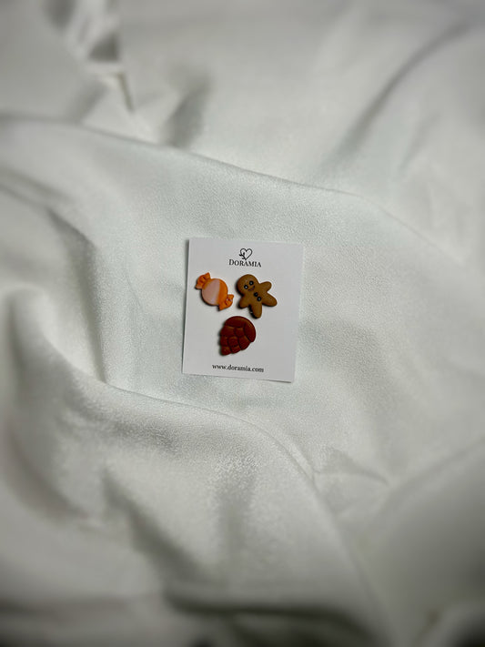 Set pin-uri Crăciun din lut polimeric lucrate manual