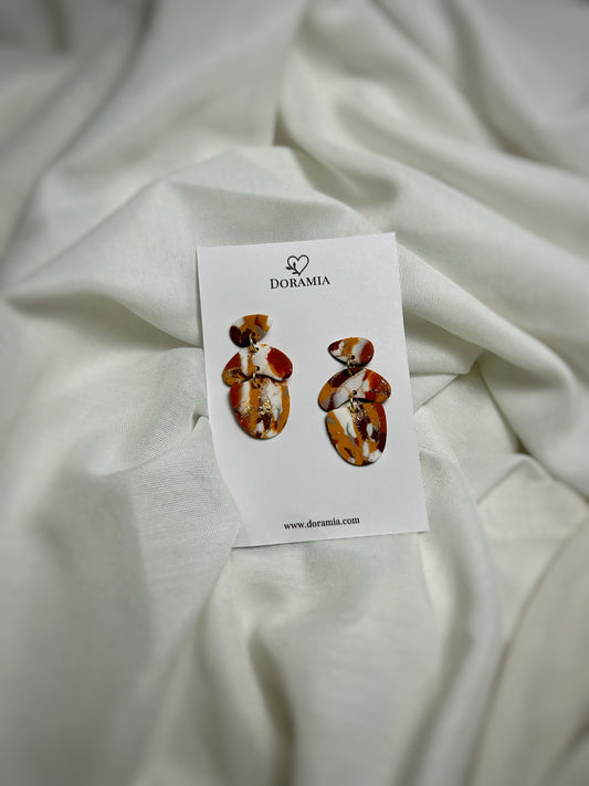 Cercei șir geometric 4 din lut polimeric lucrați manual