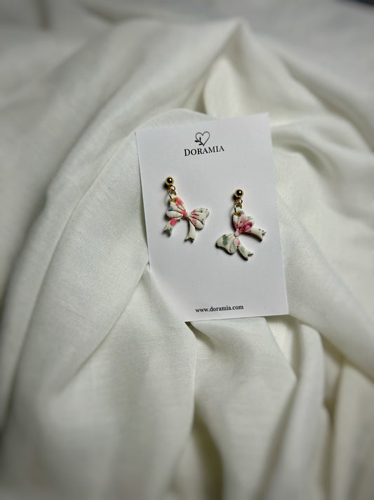 Cercei fundiță din lut polimeric lucrați manual