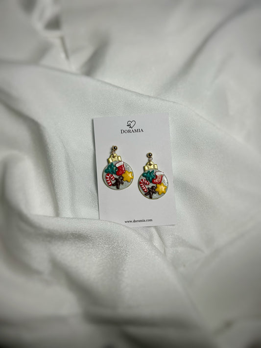 Cercei glob din lut polimeric lucrați manual